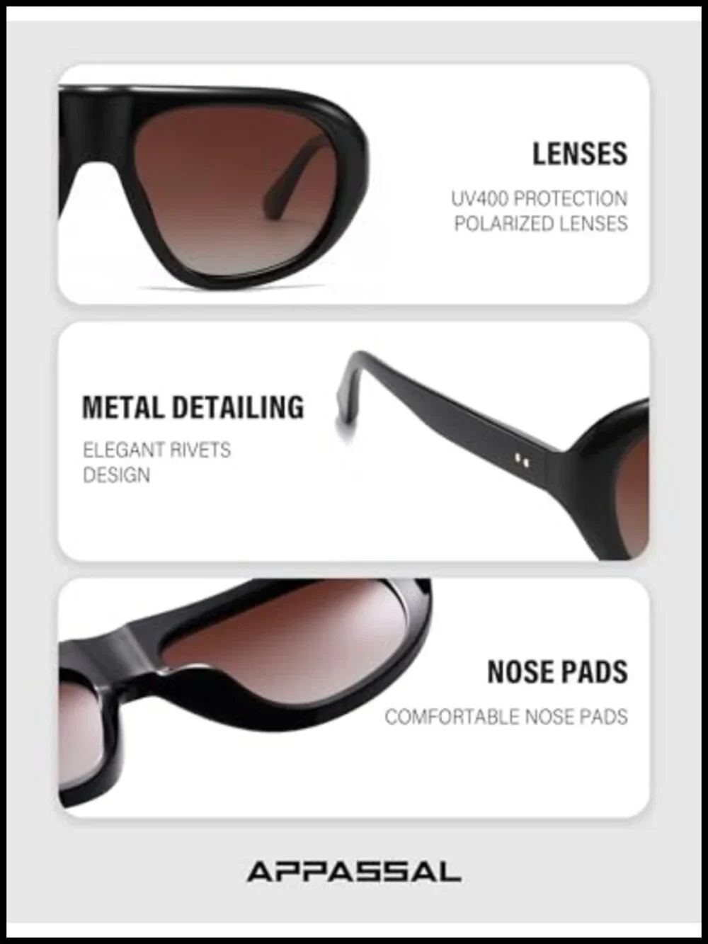Oversized Aviator Sunglasses Retro Large Polarized UV400 Protection TAC Lens